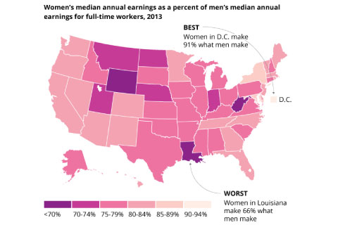 Map stating pay gap